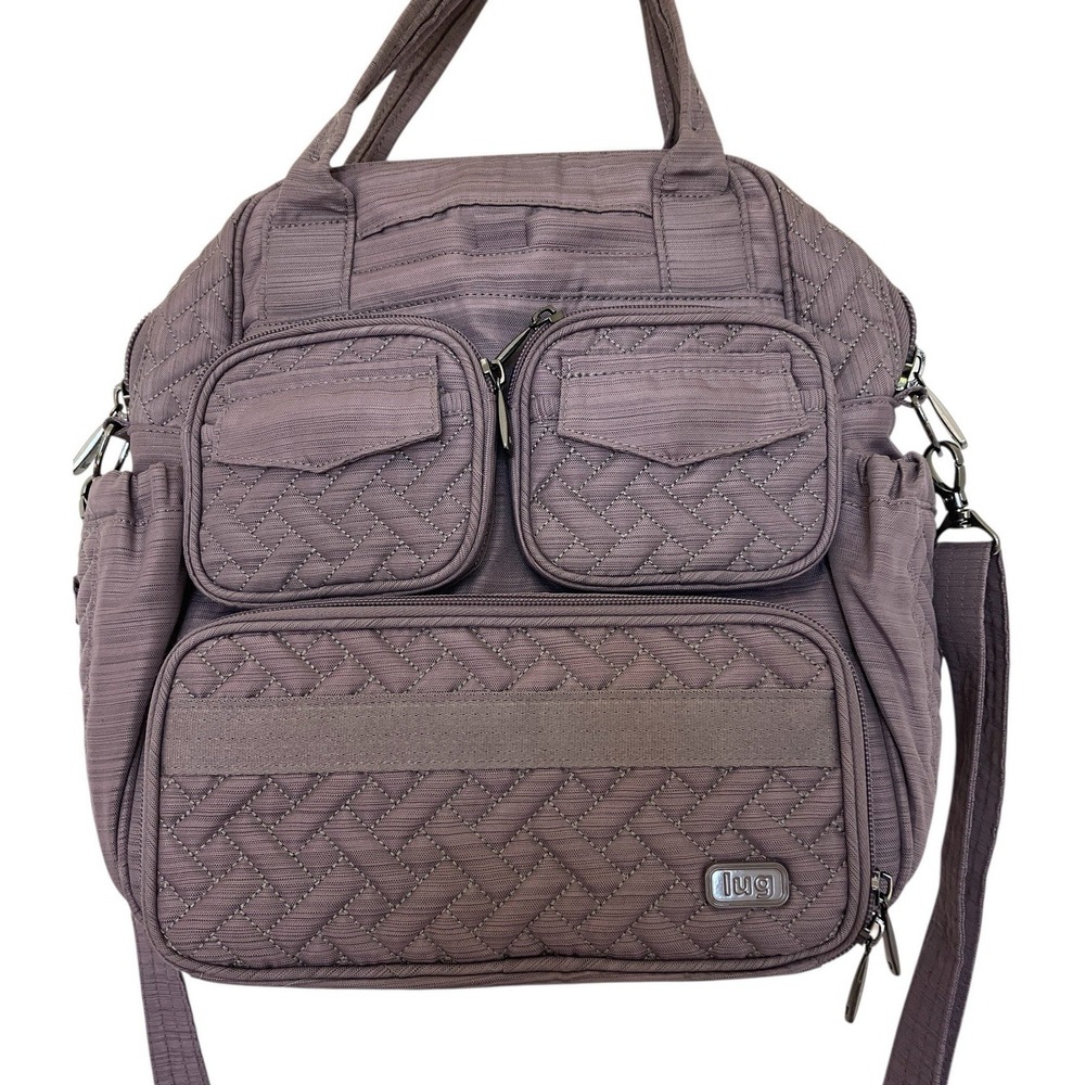 Lug Mini Puddle Jumper Gray Shoulder Crossbody Travel Bag Commuter Diaper Tote